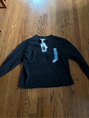 Nine West Black V-Neck Long Sleeve Women's Sweater